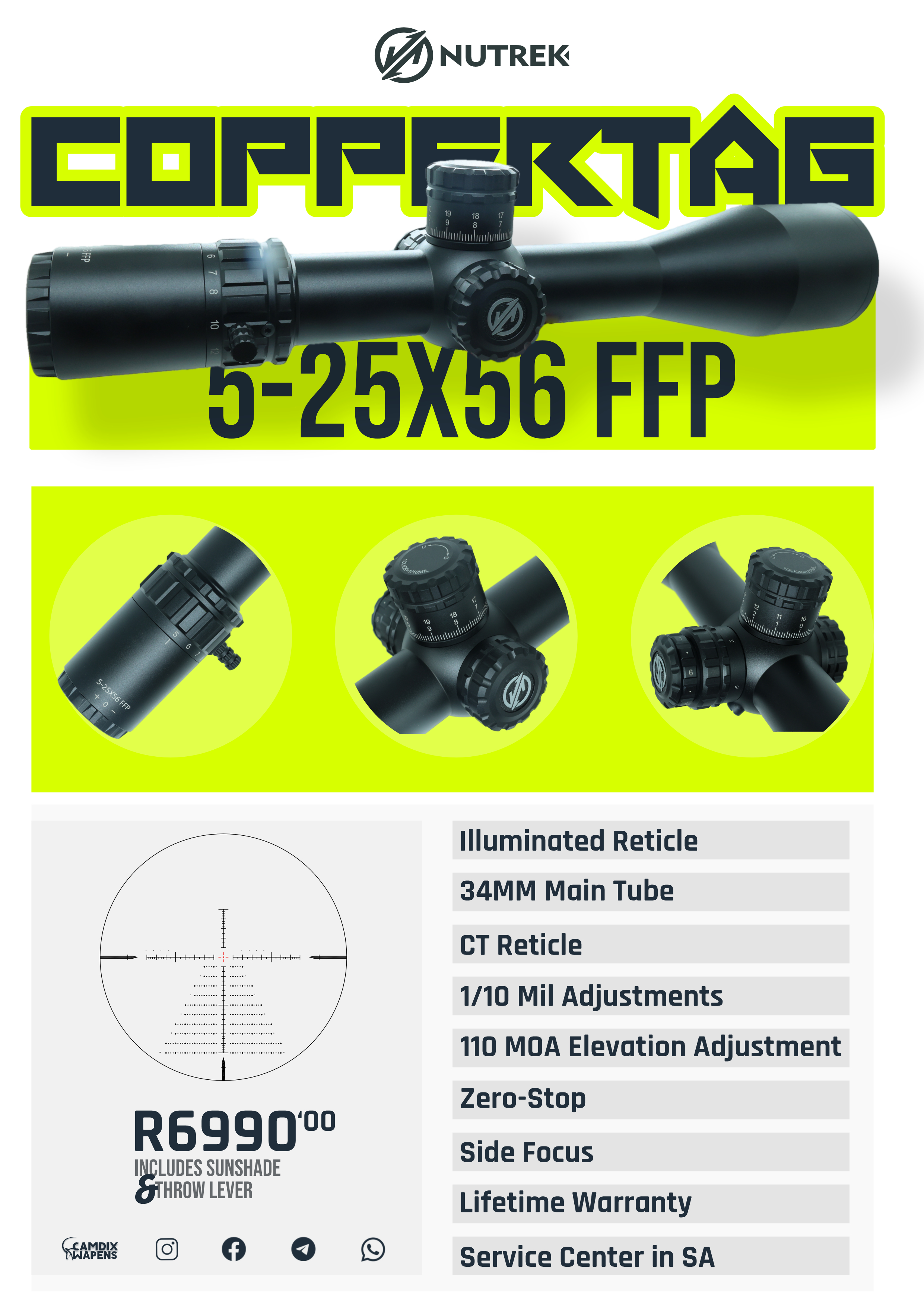 Nutrek Coppertag 5-25x56 FFP Scope - Best value for money